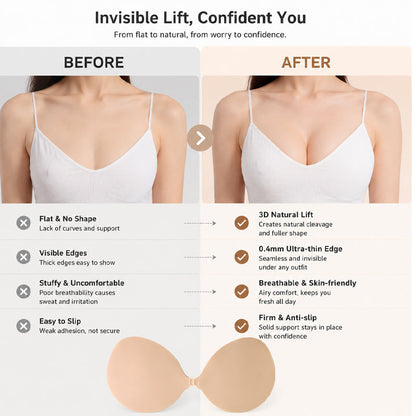 💖 Coussinets de soutien-gorge rehaussants en silicone 3D – Rehaussement invisible et maintien parfait ! ✨👗