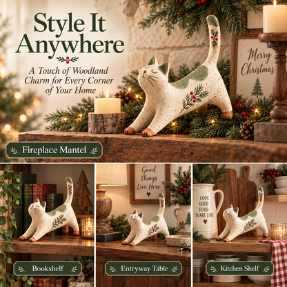 🐈🎄 Chaton de Noël de la forêt – un petit compagnon forestier très sympathique pour votre maison de vacances