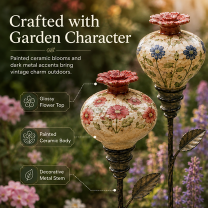 🐦🌸 Mangeoire à colibris en céramique en forme de fleur – Une ambiance de jardin romantique avec une touche vintage ! ✨