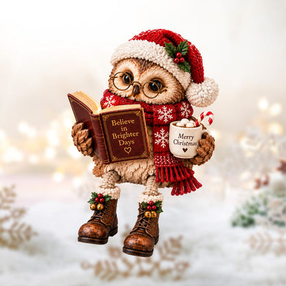🦉📚 Décoration Chouette qui lit  – Une touche chaleureuse pour tous les lecteurs ! ✨