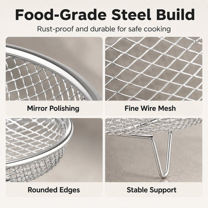 🔥🥘 Grille en acier inoxydable pour friteuse à air chaud – Croustillant sans effort