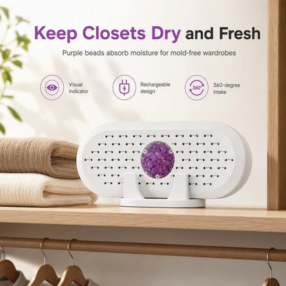 💧👕 Mini-déshumidificateur réutilisable – Pour des armoires et des tiroirs plus frais et plus secs