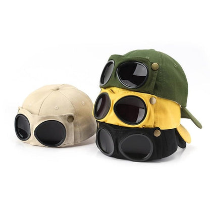 🤣 Casquette de Baseball Style Aviateur — Design Unique avec Panneaux Lunettes & Détails Vintage ! 🧢✨