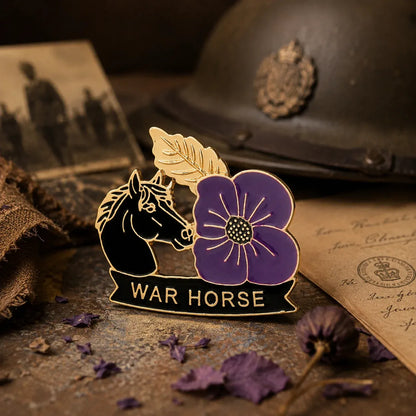 🐴 Broche en forme de pavot violet en mémoire d'un cheval 💜