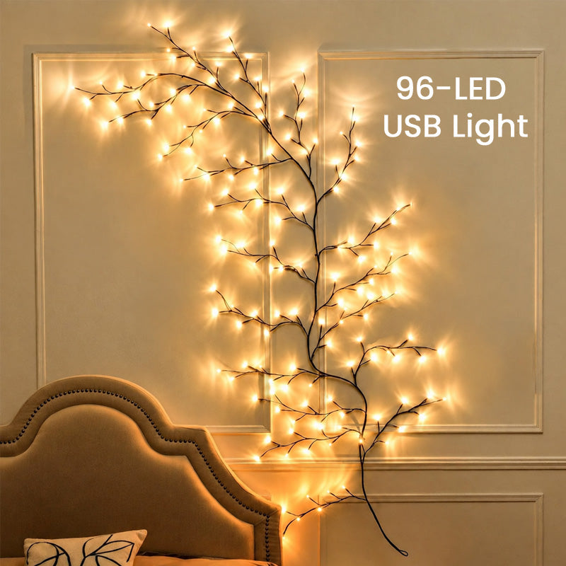 🌟🎅 Guirlande LED flexible en forme de branches d'arbre – Chaleureuse et festive