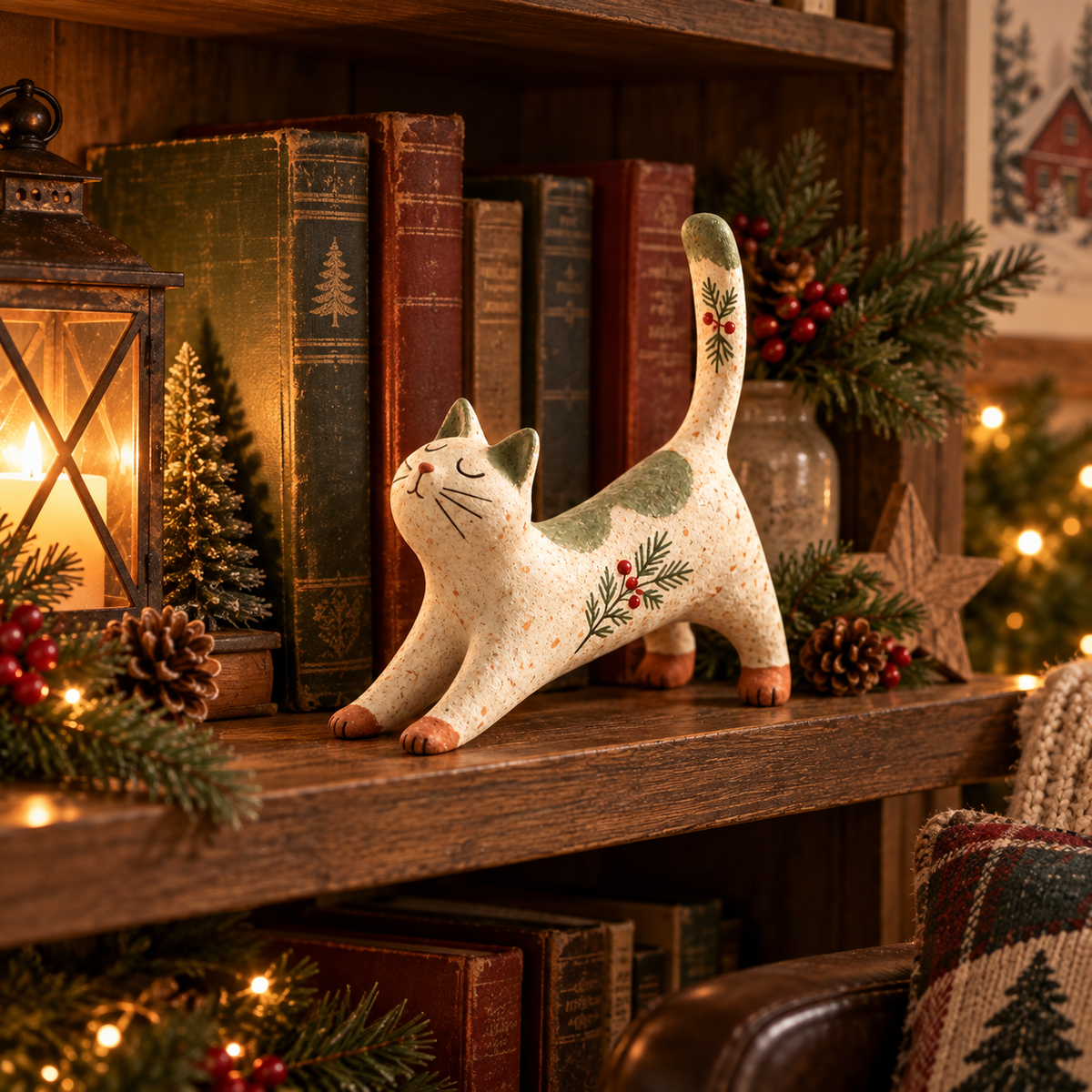 🐈🎄 Chaton de Noël de la forêt – un petit compagnon forestier très sympathique pour votre maison de vacances