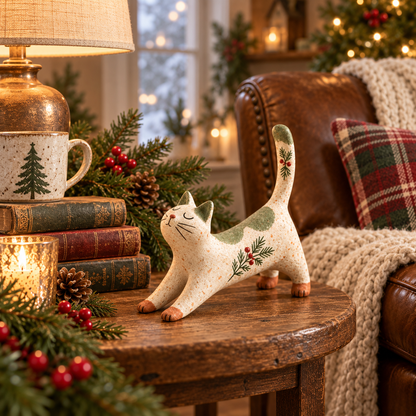 🐈🎄 Chaton de Noël de la forêt – un petit compagnon forestier très sympathique pour votre maison de vacances