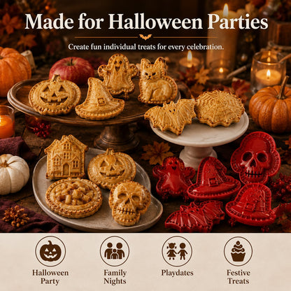 🎃 Lot de 8 moules à mini-tartes d'Halloween