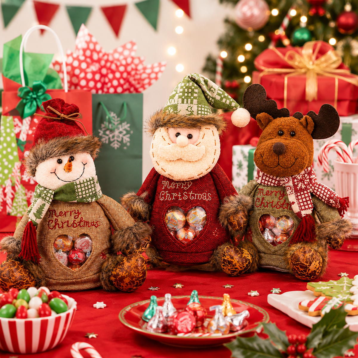 🎉🎅Sachets cadeaux de Noël à fermeture éclair🎁
