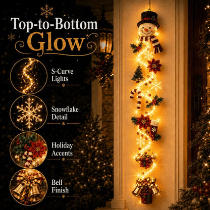🎄MerryCascade™ Décoration de porte de Noël lumineuse | 6 modèles festifs et lumineux, avec une lueur chaleureuse, des détails en relief et une décoration verticale peu encombrante ✨