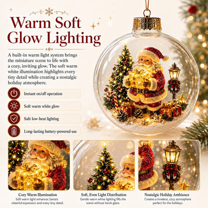 🎄Boule de Noël lumineuse avec diorama – Un petit monde hivernal entre vos mains
