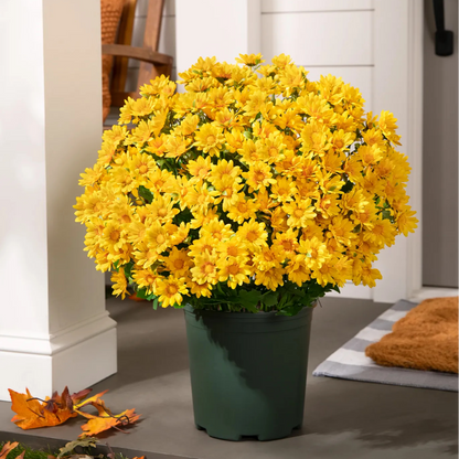 🌼- Fleurs artificielles : chrysanthèmes d'extérieur imitant un coucher de soleil - résistants aux UV, imperméables, résistants au vent