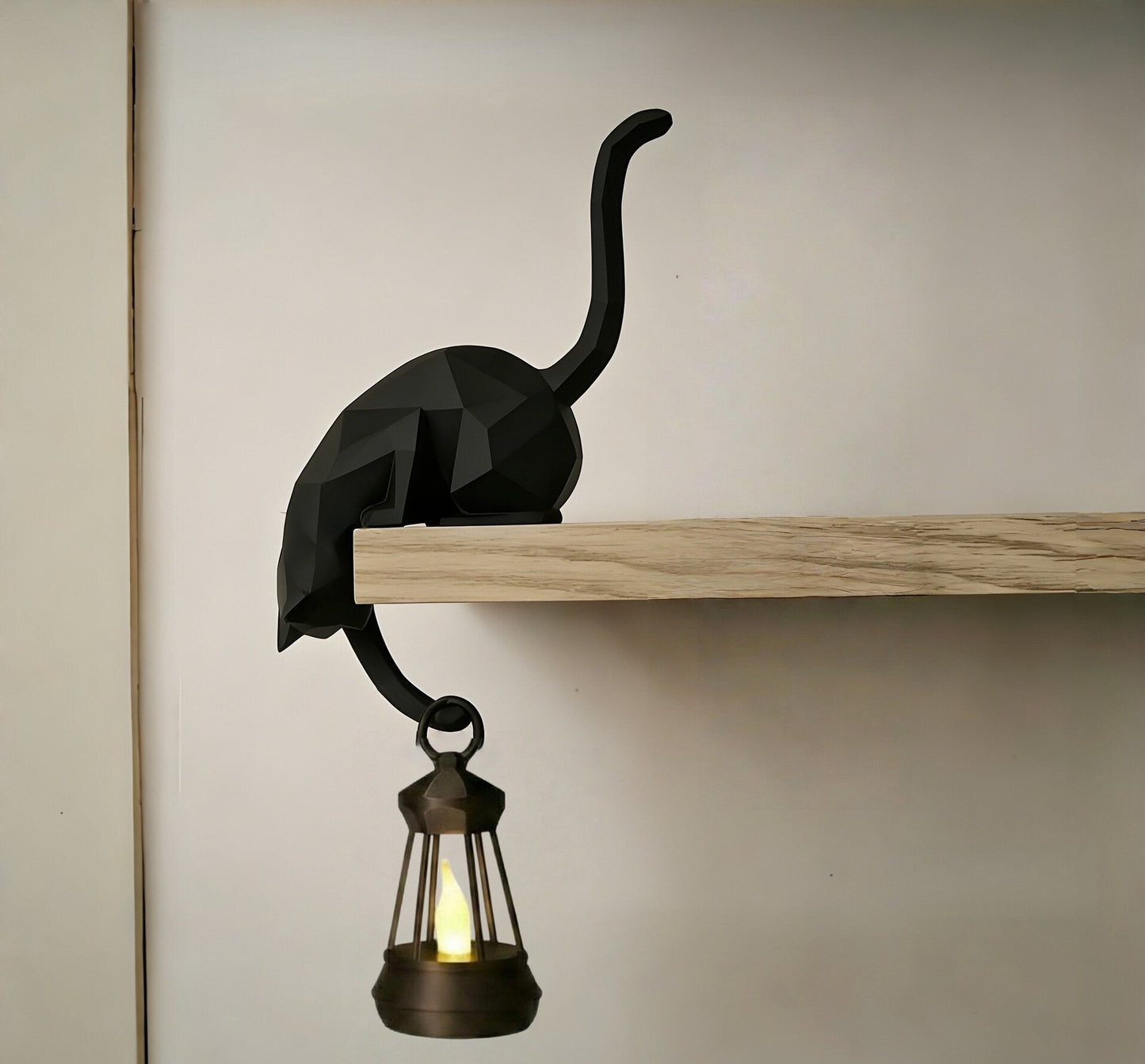 🐈‍⬛🗝️ Porte-clés créatif en forme de queue de chat noir – Crochet décoratif pour la maison 🏠