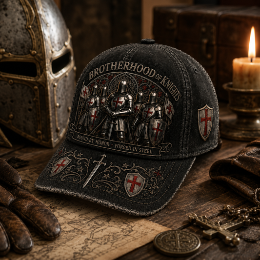 ⚔️ Liés par l'honneur, forgés dans l'acier – Casquette des Templiers 🛡️🔥