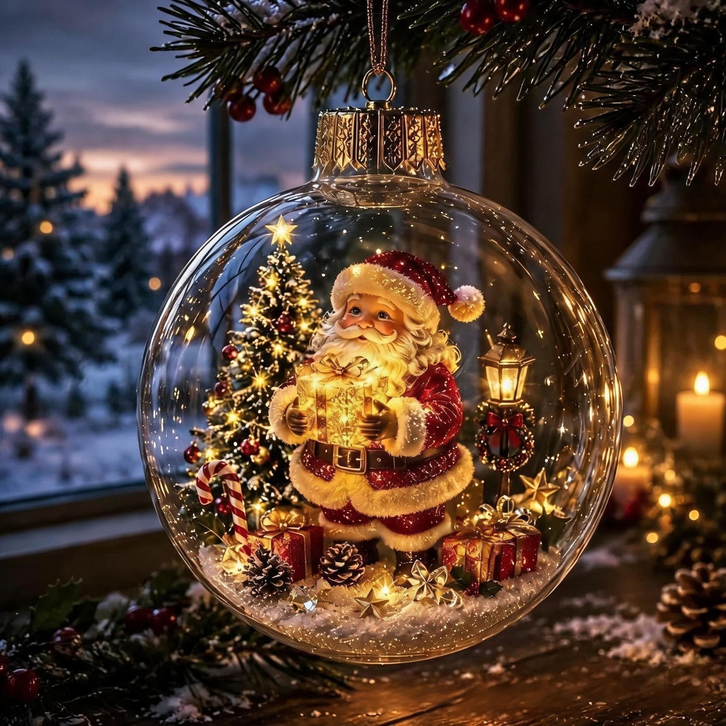 🎄Boule de Noël lumineuse avec diorama – Un petit monde hivernal entre vos mains