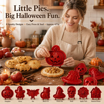 🎃 Lot de 8 moules à mini-tartes d'Halloween