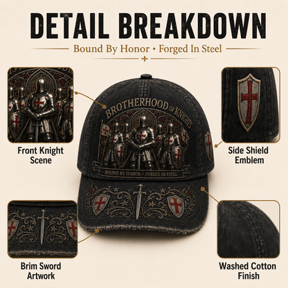 ⚔️ Liés par l'honneur, forgés dans l'acier – Casquette des Templiers 🛡️🔥