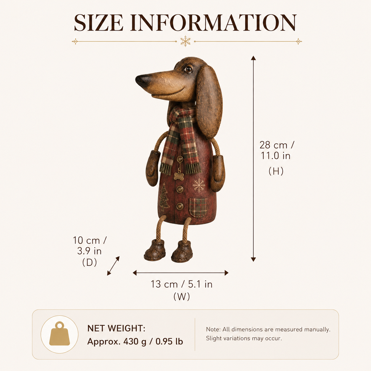 🏡Figurine de Noël vintage représentant un teckel, à poser sur une étagère