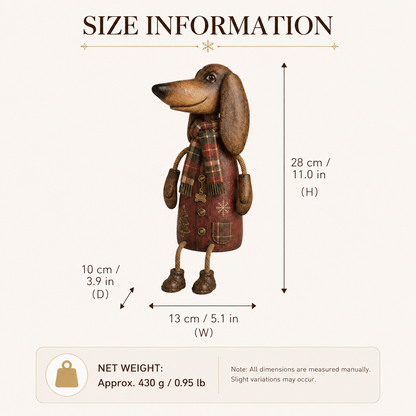 🏡Figurine de Noël vintage représentant un teckel, à poser sur une étagère