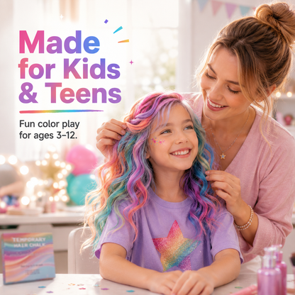 🎨Coffret de 12 craies temporaires pour les cheveux, pour enfants et adolescents