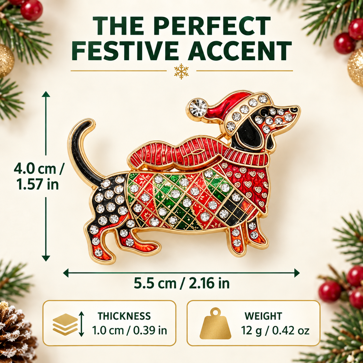 🐶 Broche en forme de teckel en édition limitée | Adorable broche en forme de teckel