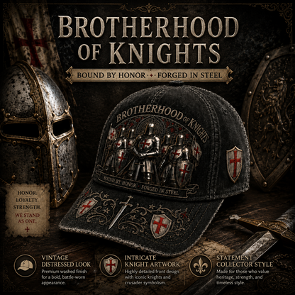 ⚔️ Liés par l'honneur, forgés dans l'acier – Casquette des Templiers 🛡️🔥