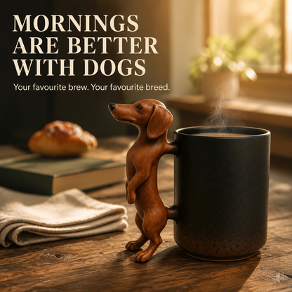 🐶☕ Tasses « Teckel » faites à la main — chaque tasse est unique !
