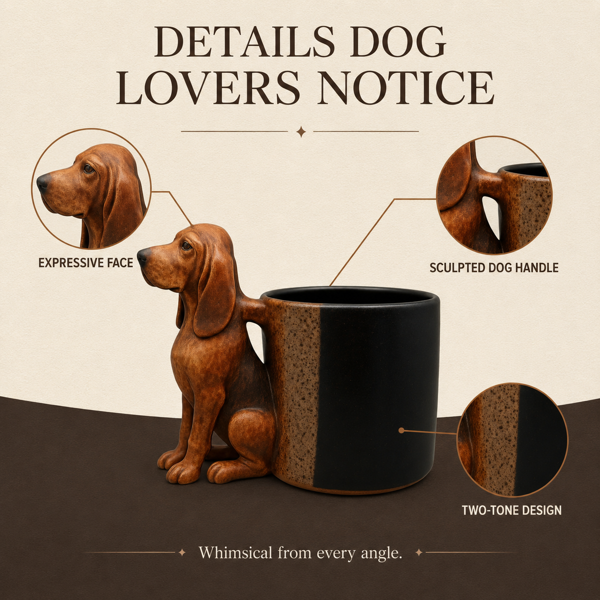 🐶☕ Tasses « Teckel » faites à la main — chaque tasse est unique !