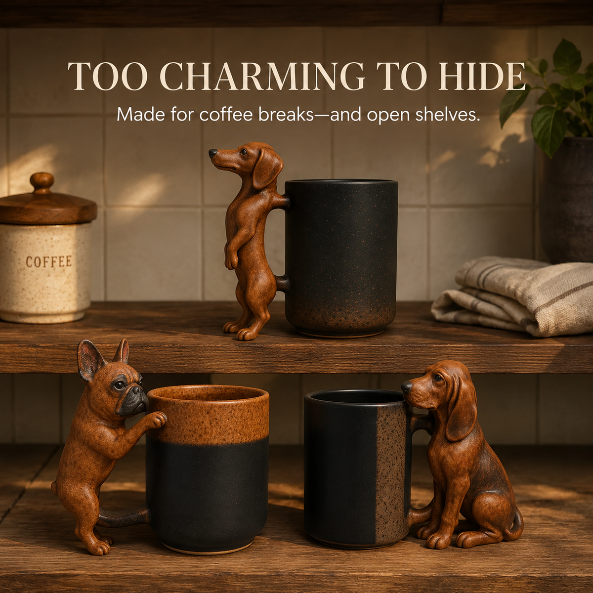 🐶☕ Tasses « Teckel » faites à la main — chaque tasse est unique !