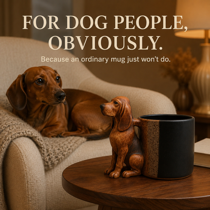 🐶☕ Tasses « Teckel » faites à la main — chaque tasse est unique !