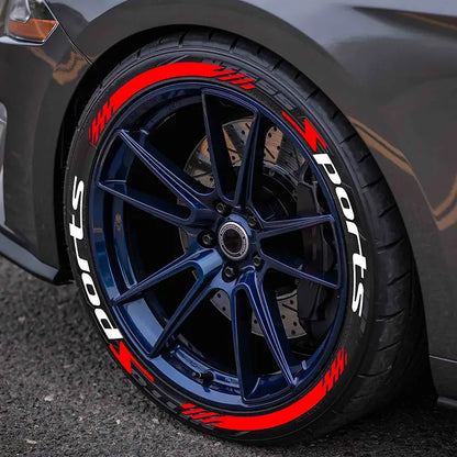 🏎️ Lot de 4 autocollants 3D en forme de lettres pour pneus : autocollants universels imperméables pour flancs de roues ! 🔥