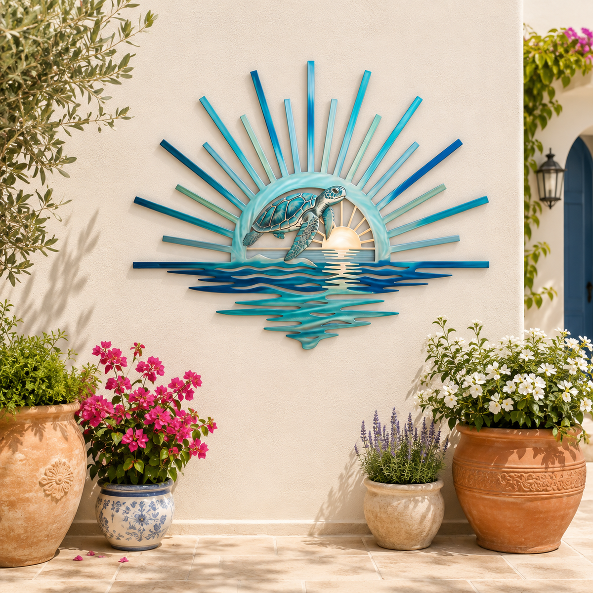 🌅 Décoration murale en métal « Legend of the Sunset Tides » – 🌊 Décoration murale en métal de style nautique vintage