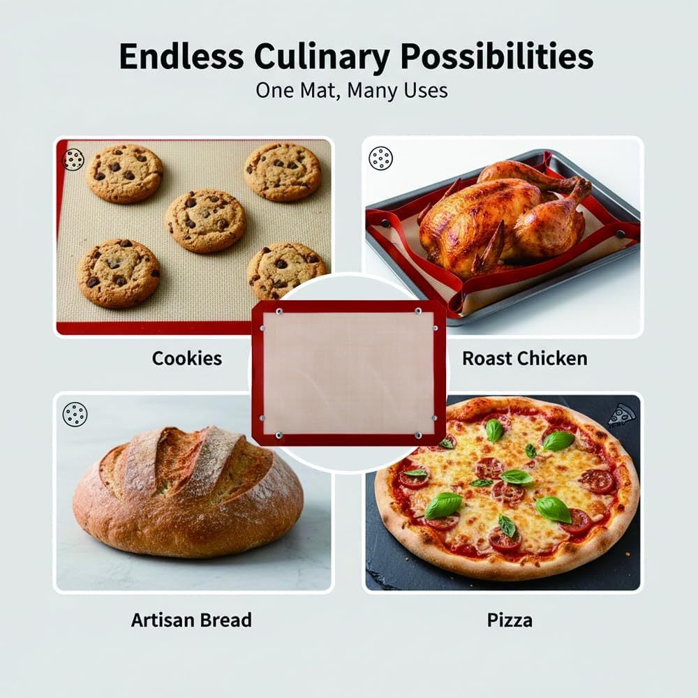 🍕🔥 Tapis de cuisson en silicone modulable – Passez d'un tapis de cuisson à un panier de cuisson en quelques secondes ! ✨