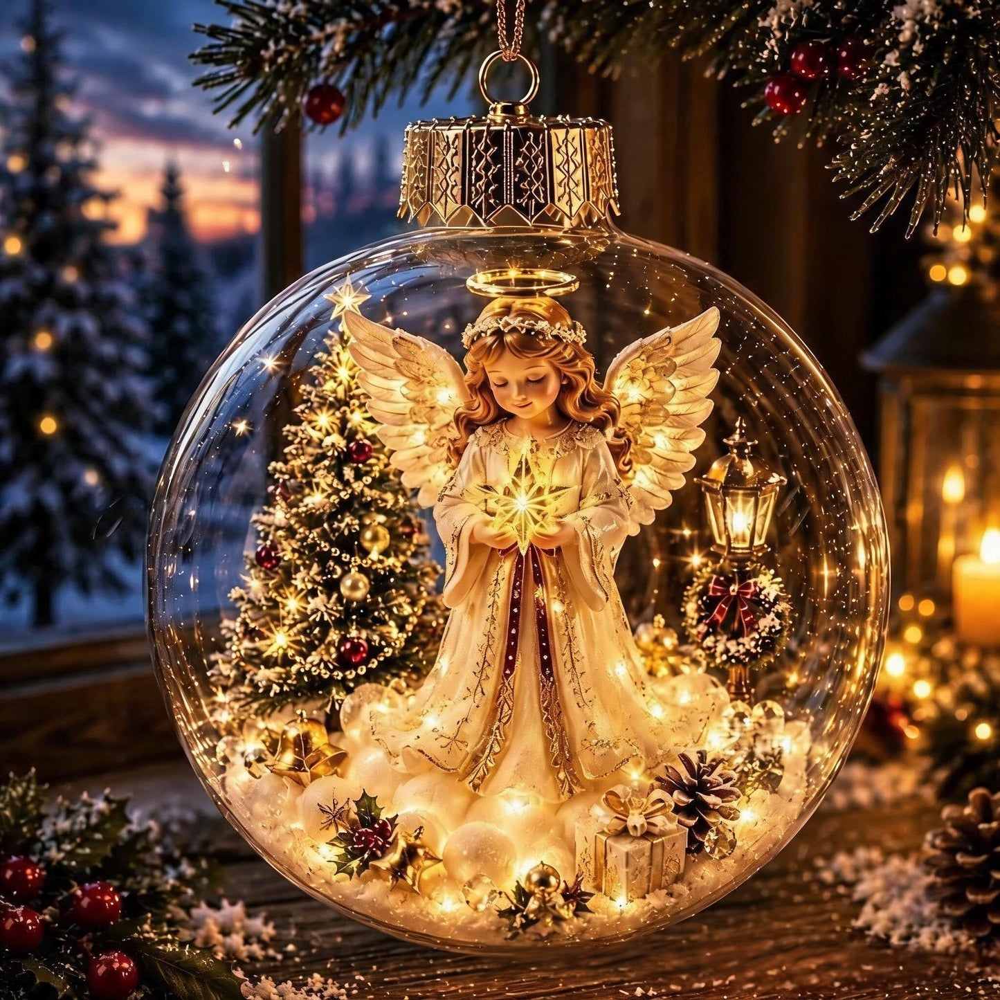 🎄Boule de Noël lumineuse avec diorama – Un petit monde hivernal entre vos mains