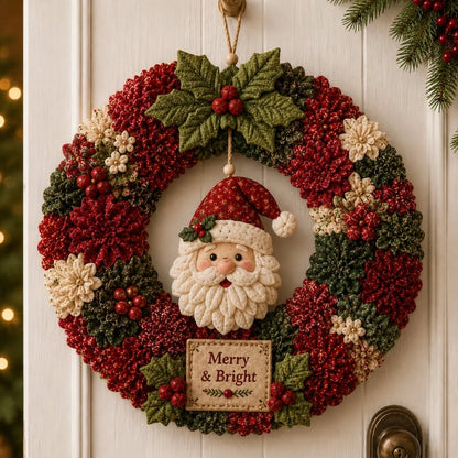 🎄 Kit de couronne de Noël à réaliser soi-même avec une création sur tableau d'affichage – Décoration de porte de Noël faite main