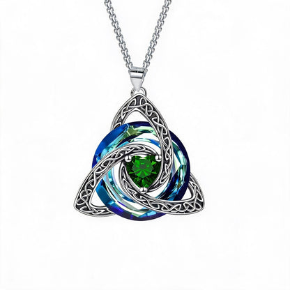 ✨Collier avec nœud celtique de la Trinité et pierre de naissance – Un symbole chargé de sens, représentant l'amour et le lien ❤️