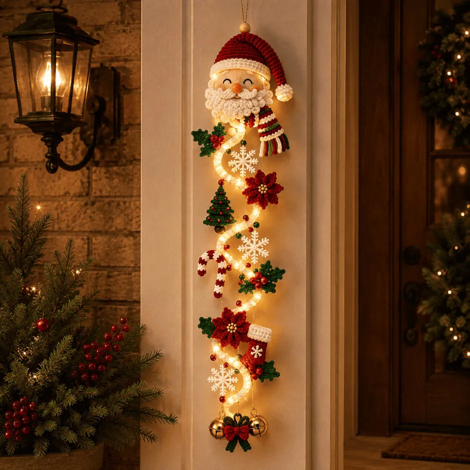 🎄MerryCascade™ Décoration de porte de Noël lumineuse | 6 modèles festifs et lumineux, avec une lueur chaleureuse, des détails en relief et une décoration verticale peu encombrante ✨