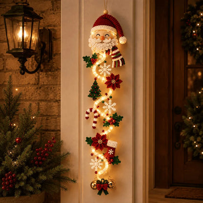 🎄MerryCascade™ Décoration de porte de Noël lumineuse | 6 modèles festifs et lumineux, avec une lueur chaleureuse, des détails en relief et une décoration verticale peu encombrante ✨