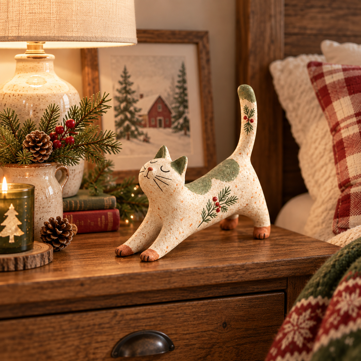 🐈🎄 Chaton de Noël de la forêt – un petit compagnon forestier très sympathique pour votre maison de vacances