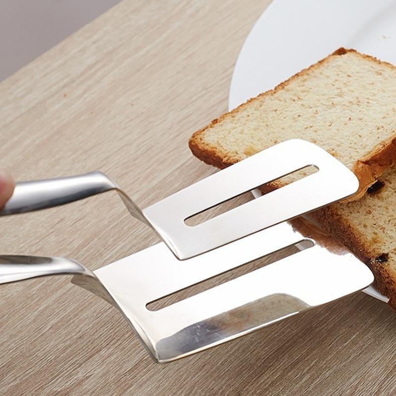 🔥 Pince de cuisine multifonctionnelle en acier inoxydable – Spatule et pince tout-en-un ! 🍔✨