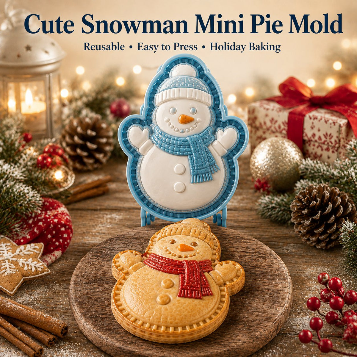 🎄 Collection de 8 moules à mini-tartes de Noël aux motifs variés