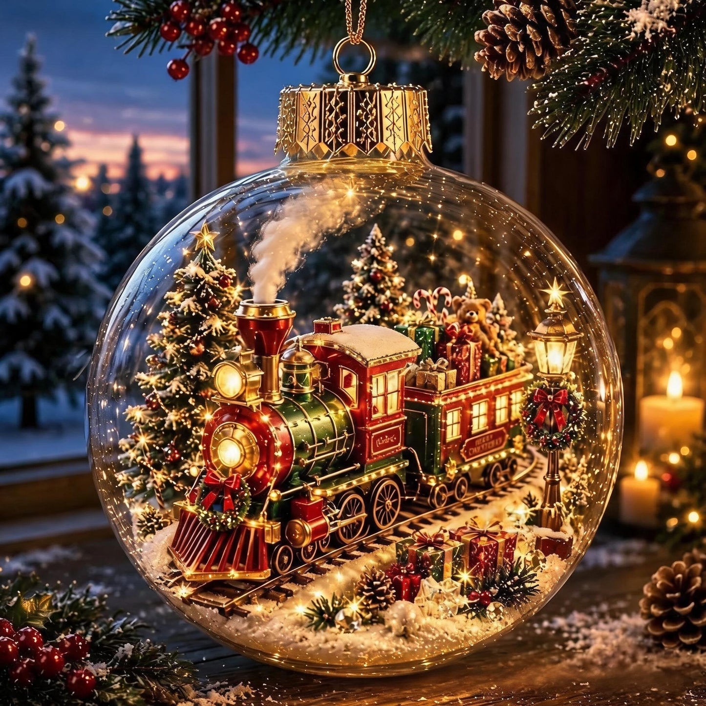 🎄Boule de Noël lumineuse avec diorama – Un petit monde hivernal entre vos mains