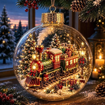 🎄Boule de Noël lumineuse avec diorama – Un petit monde hivernal entre vos mains