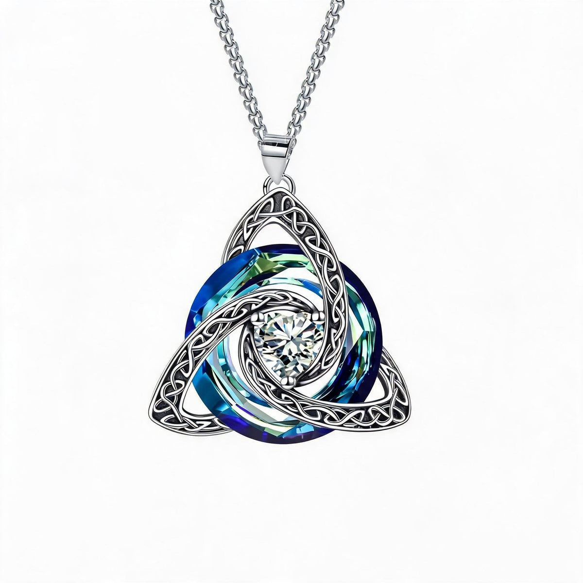 ✨Collier avec nœud celtique de la Trinité et pierre de naissance – Un symbole chargé de sens, représentant l'amour et le lien ❤️