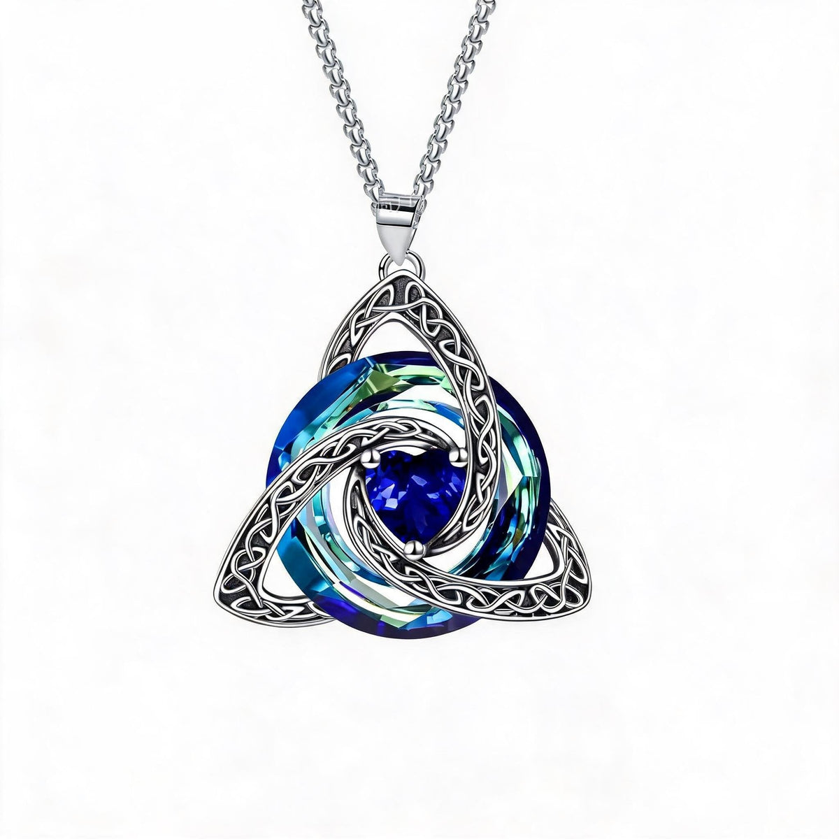 ✨Collier avec nœud celtique de la Trinité et pierre de naissance – Un symbole chargé de sens, représentant l'amour et le lien ❤️
