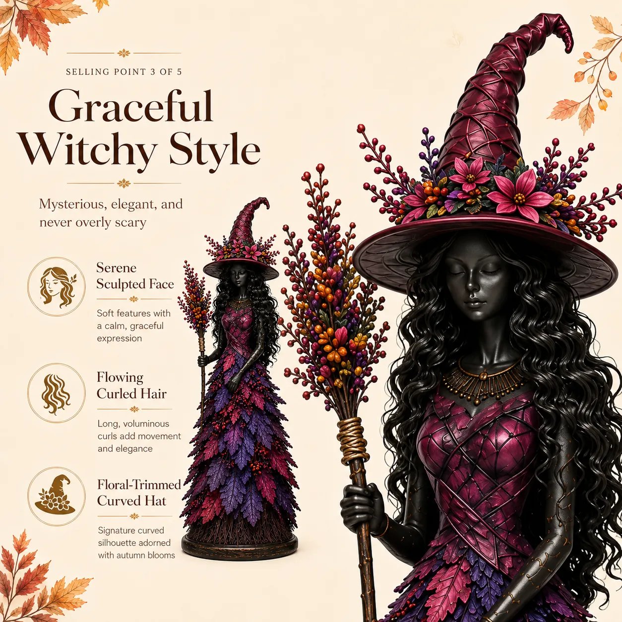 🔥🧙Une figurine d'sorcière d'automne envoûtante (✨Édition limitée 2026)