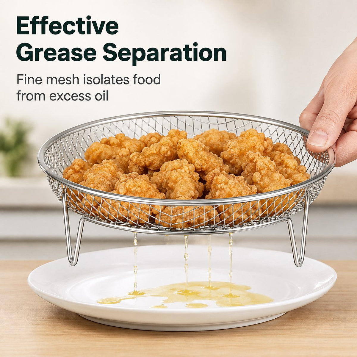 🔥🥘 Grille en acier inoxydable pour friteuse à air chaud – Croustillant sans effort
