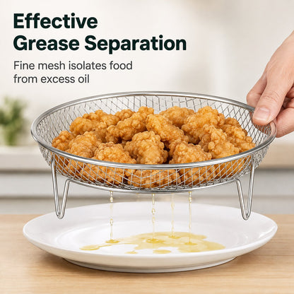 🔥🥘 Grille en acier inoxydable pour friteuse à air chaud – Croustillant sans effort