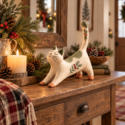 🐈🎄 Chaton de Noël de la forêt – un petit compagnon forestier très sympathique pour votre maison de vacances