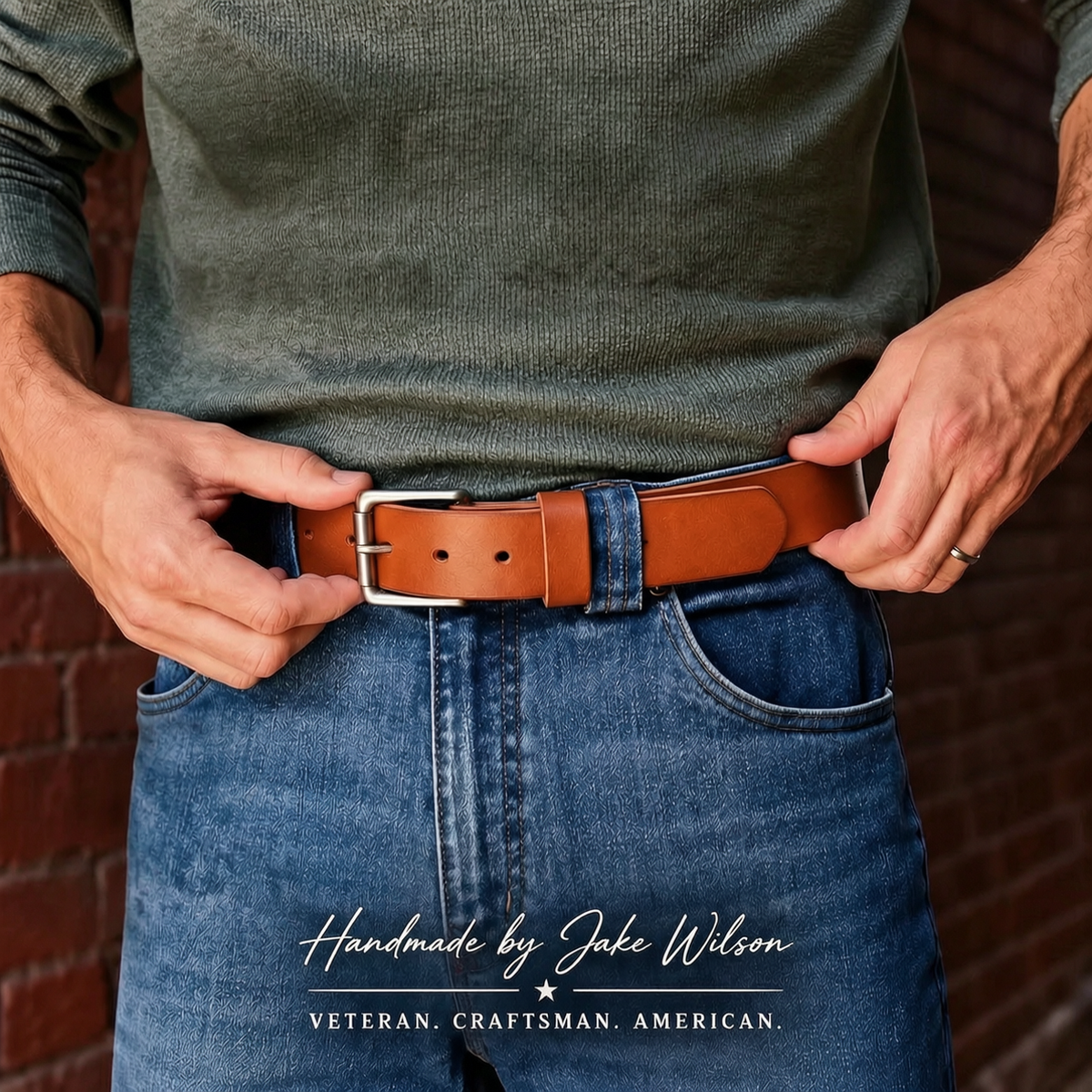 🔥 Ceinture en cuir de buffle pleine fleur fabriquée à la main – Conçue pour durer